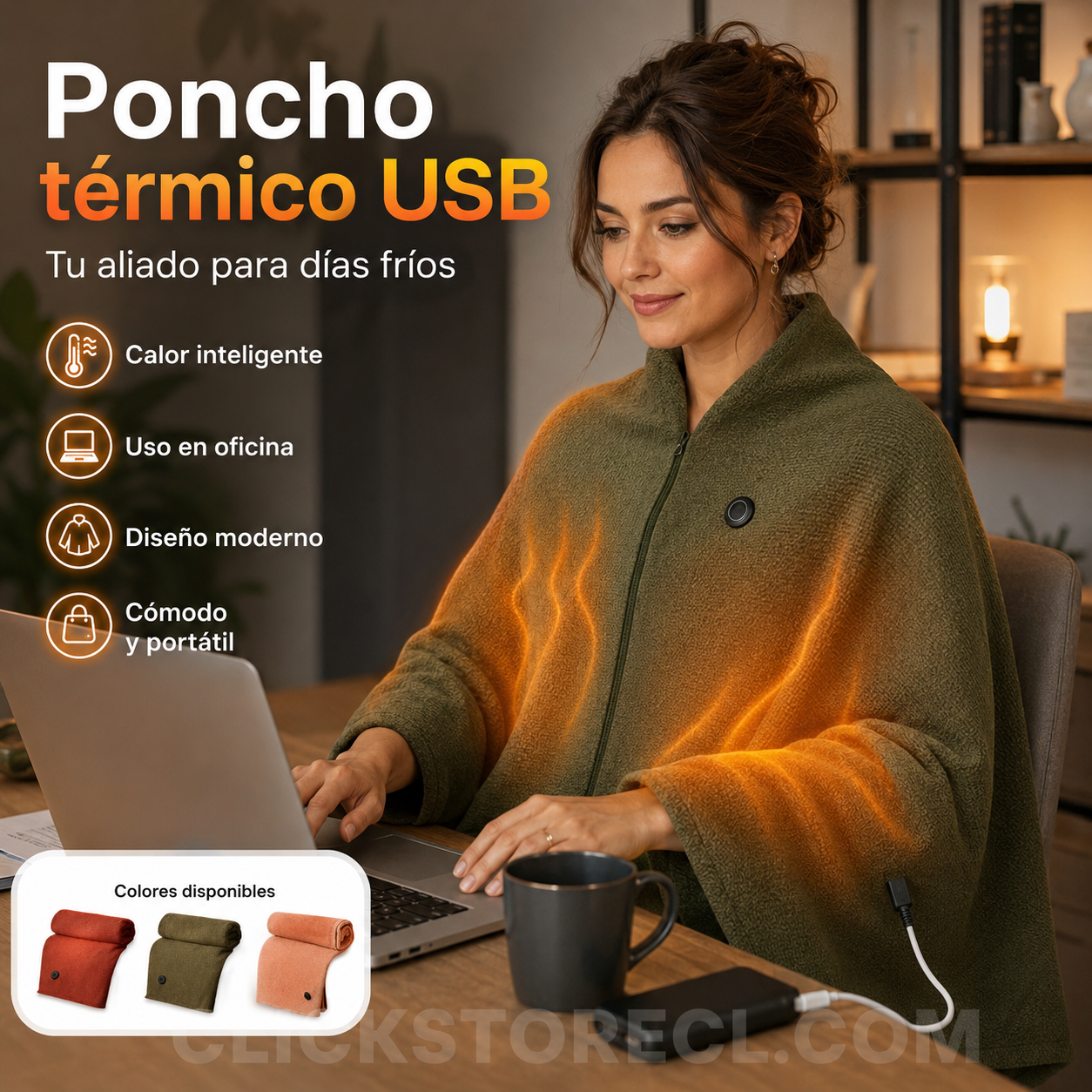 Manta Térmica Eléctrica USB Tipo Poncho