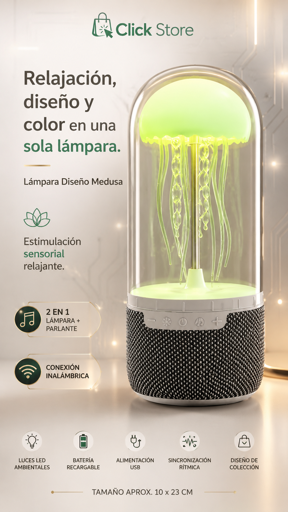 Lampara parlante diseño medusa