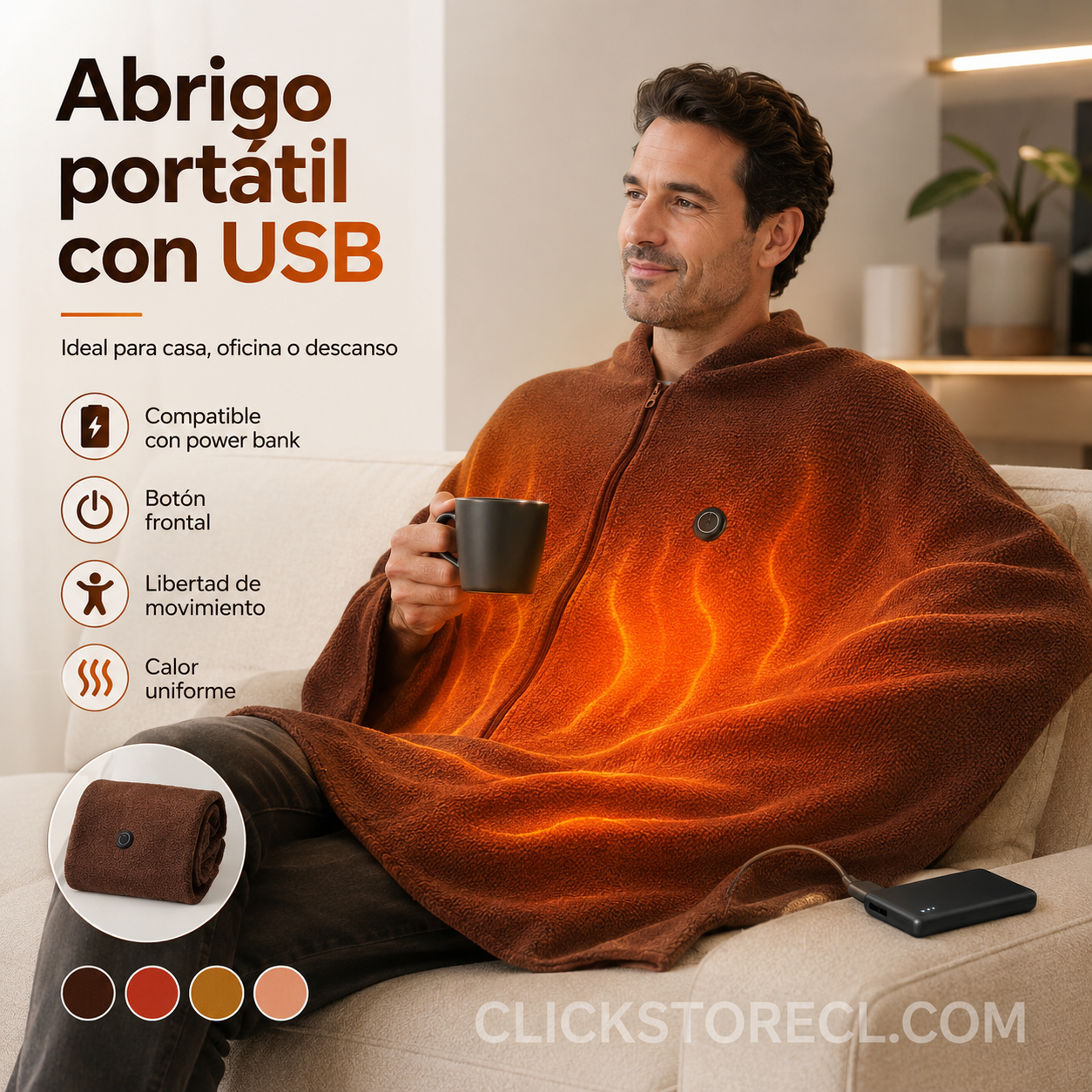 Manta Térmica Eléctrica USB Tipo Poncho