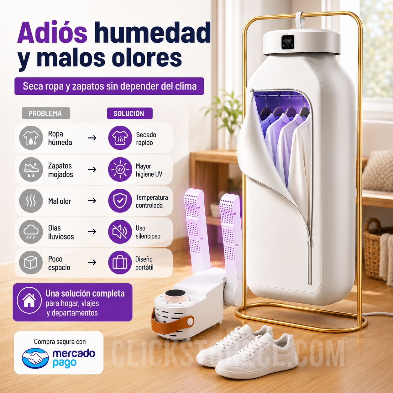 1 Secador de Ropa + 1 Secador de Zapatillas