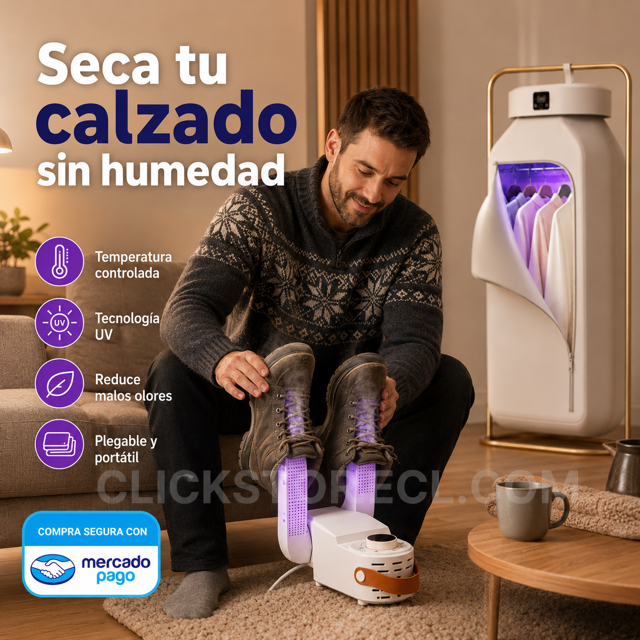 1 Secador de Ropa + 1 Secador de Zapatillas
