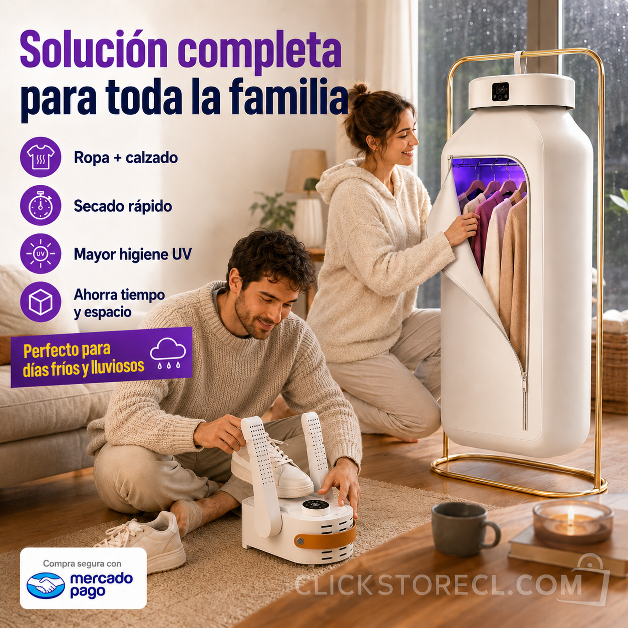 1 Secador de Ropa + 1 Secador de Zapatillas