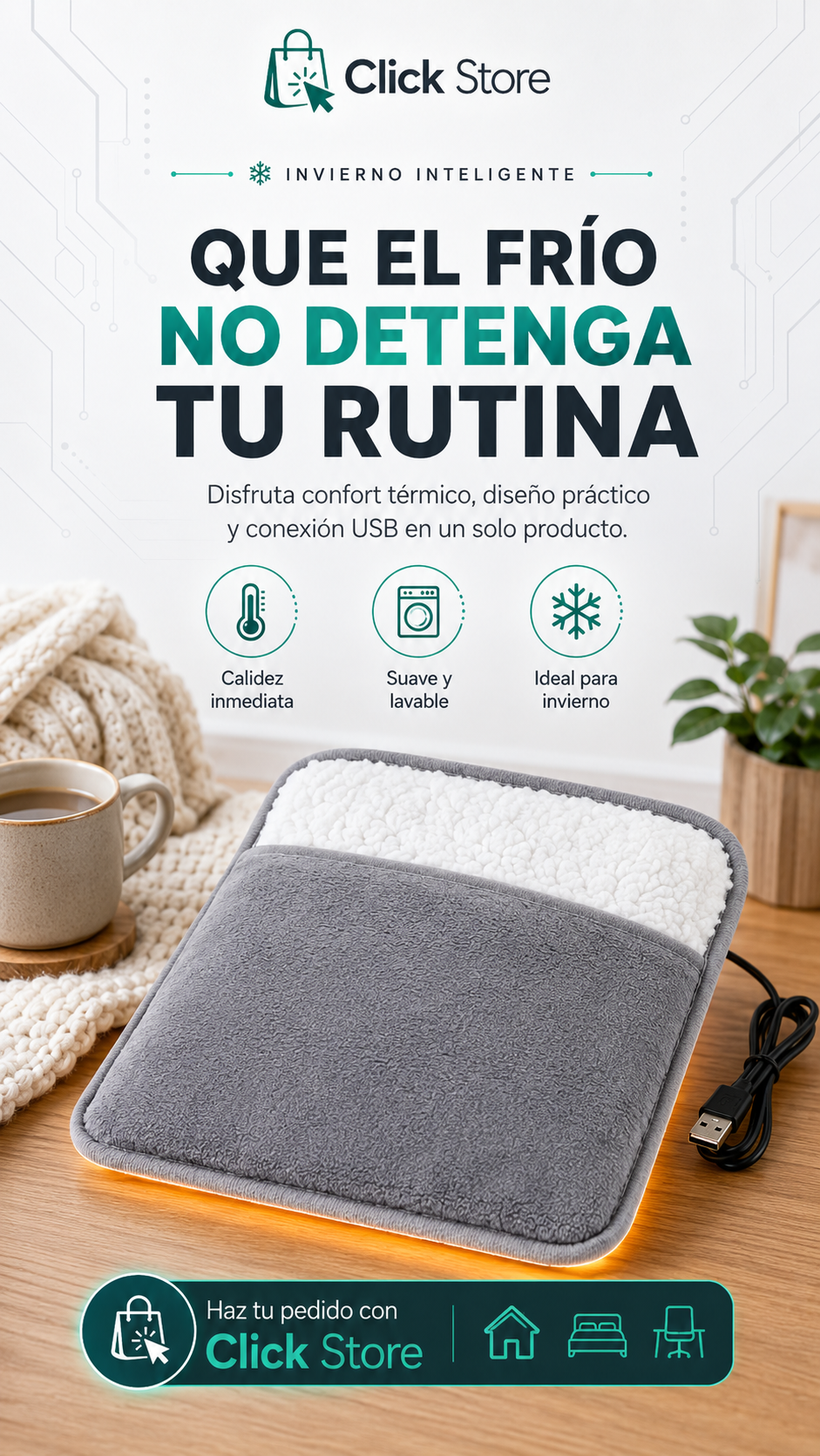 Calienta pies eléctrico USB