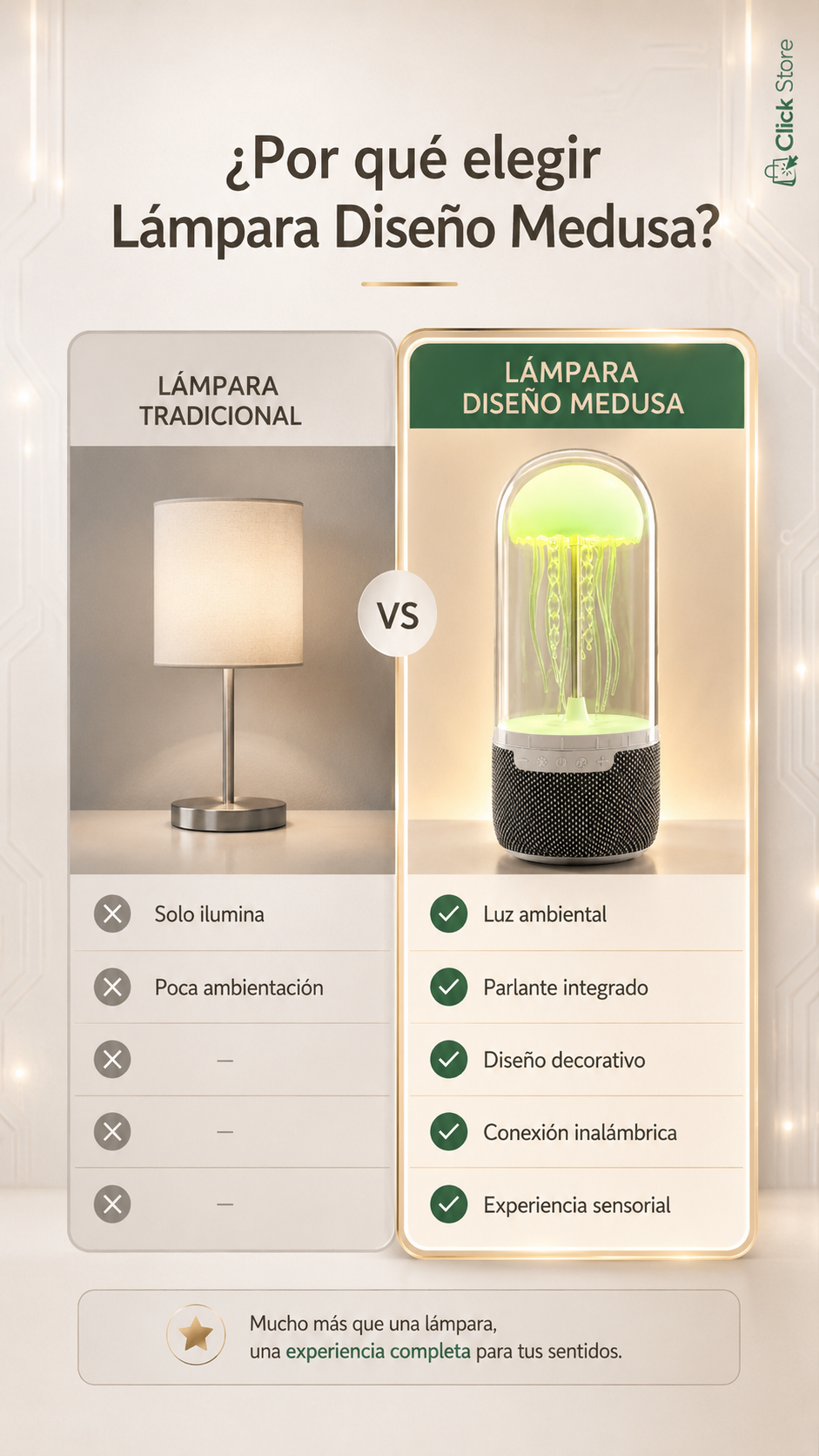 Lampara parlante diseño medusa